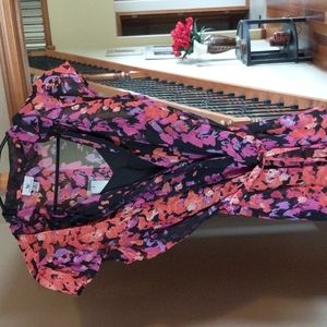 Nwt multicolor top with attached black cami